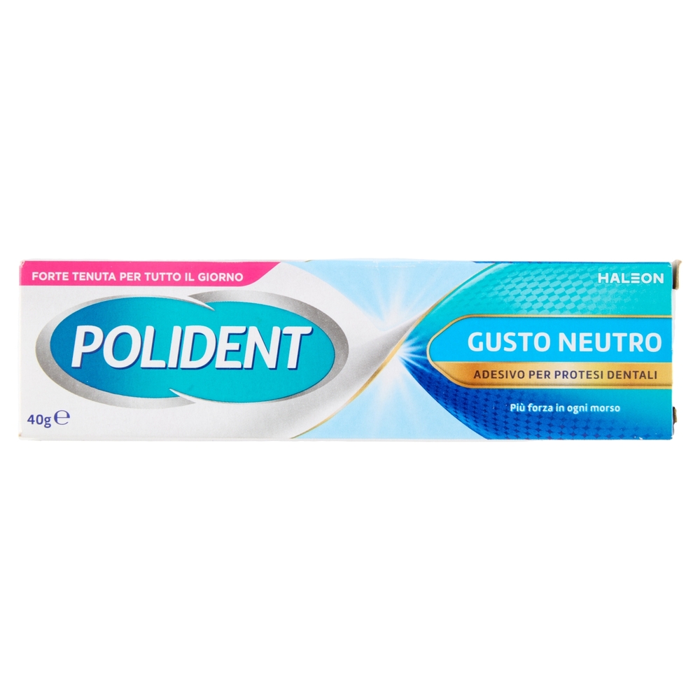Polident gusto neutro adesivo protesi dentiera con tenuta giornaliera senza aromi artificiali 40 gr